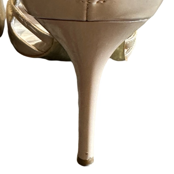 Michael Kors strappy peep toe stilettos in sand coloured patent leather - Picture 10 of 15